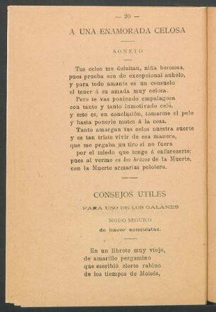 Consejos útiles : Para uso de los galanes