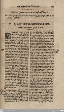 Der Hundert fünff und viertzigste Discurs. Von Richtern und Syndicis, oder Advocaten.