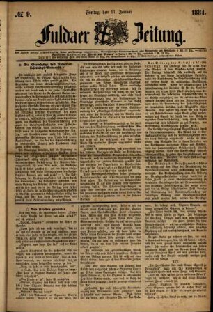 Ausgabe vom Freitag, den 11. Januar 1884.