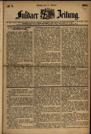 Ausgabe vom Freitag, den 11. Januar 1884.