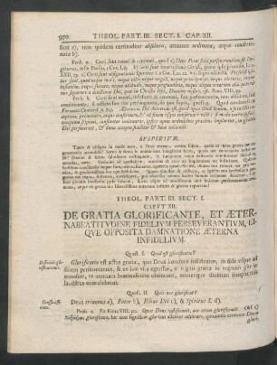 Caput XII. De Gratia Glorificante, Et Aeternabeatitudine Fidelium Perseverantium, Eique Opposita Damnatione Aeterna Infidelium
