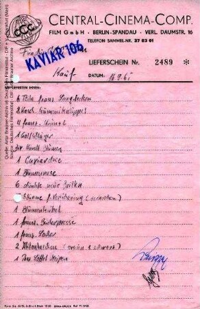 Lieferschein Fundus