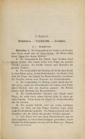 Einleitung in die projektive Geometrie der Ebene : e. Lehrbuch für höhere Lehranst. u. für d. Selbstunterricht