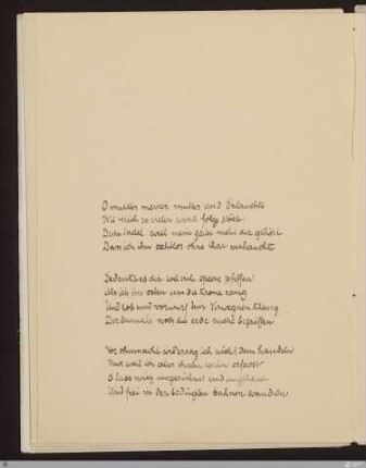 O mutter meiner mutter und Erlauchte : [SW II: H1(Algabal)]; [SW II, S. 68/123]