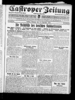 Castroper Zeitung : Rauxeler Neueste Nachrichten : Castroper Anzeiger : Bladenhorster Tageblatt : amtliches Veröffentlichungsblatt für den Landgerichtsbezirk Dortmund, für die Stadt Castrop und die Aemter Rauxel und Bladenhorst