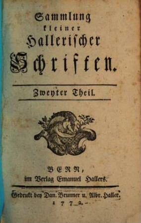 Sammlung kleiner Hallerischer Schriften, 2