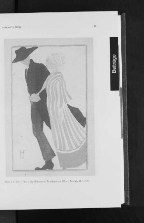 Abb. 1a: Von Hans Leip illustrierte Postkarte an Ulrich Nabel, 26. 7. 1911