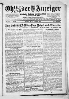 Ohligser Anzeiger : Ohligser Zeitung und Tageblatt ; einzige in Ohligs erscheinende Tageszeitung