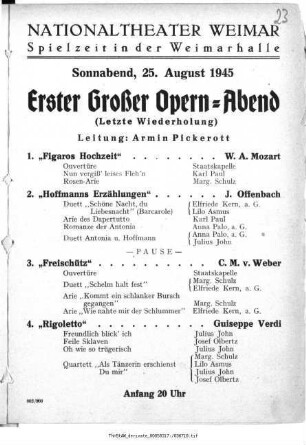 Erster Großer Opern-Abend