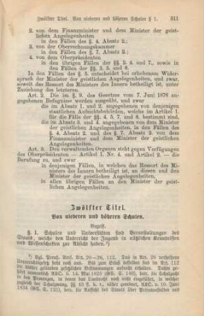 Zwölfter Titel. Von niederen und höheren Schulen.