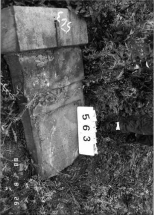 Grabstein 563 (Index: 100095083) Maße HxBxT: 104x53x14 cm Symbolik: Rosette: Grabstein 563