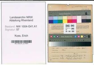 Entnazifizierung Erich Koss , geb. 08.10.1903 (Justizangestellter)