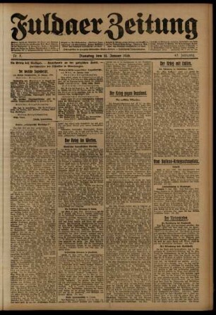 Ausgabe vom Dienstag, den 11. Januar 1916.