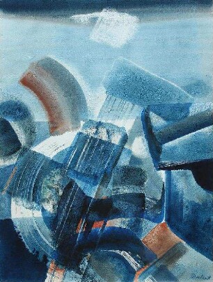 Komposition mit blau