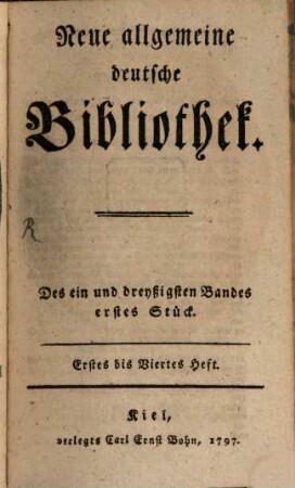 Neue allgemeine deutsche Bibliothek. 31. 1797