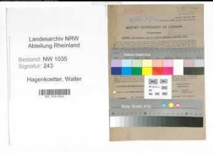 Entnazifizierung Walter Hagenkoetter , geb. 25.10.1903 (Angestellter)