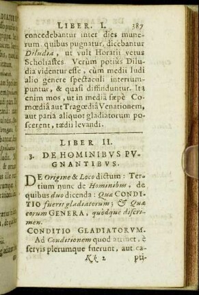 Liber II. De Hominibus Pugnantibus.