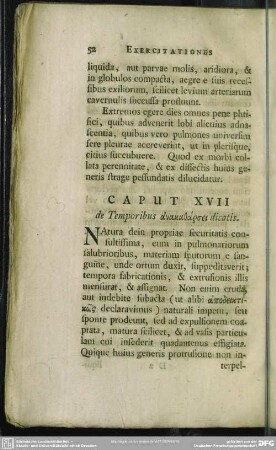 Caput XVII de Temporibus anakatharoei dicatis