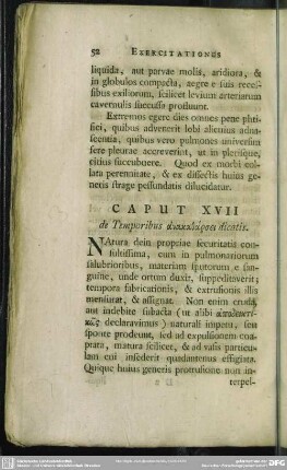 Caput XVII de Temporibus anakatharoei dicatis