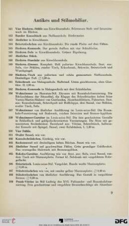 Antikes und Stilmobiliar (Nr. 141-242