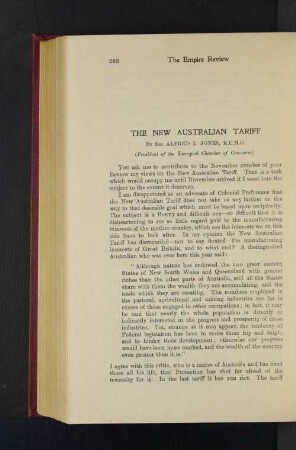The New Australian Tariff