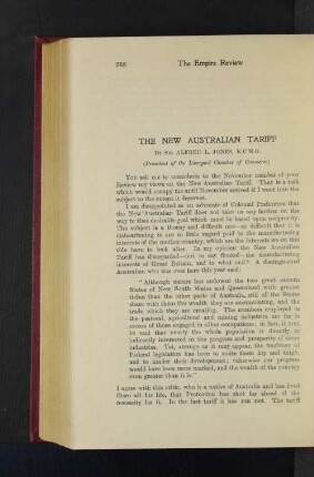 The New Australian Tariff
