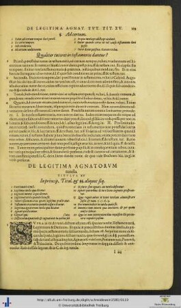Titulus XV. De Legitima Agnatorum.