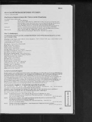 III.4 Fachübergreifende Studien