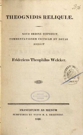 Theognidis Reliquiae