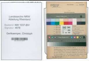 Entnazifizierung Christoph Gertkaemper , geb. 01.09.1892 (Lehrer)