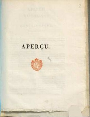 Aperçu historique et généalogique
