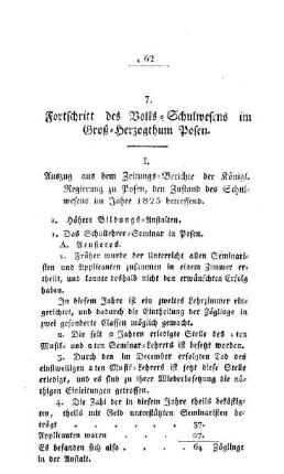 Fortschritt des Volks-Schulwesens im Groß-Herzogthum Posen