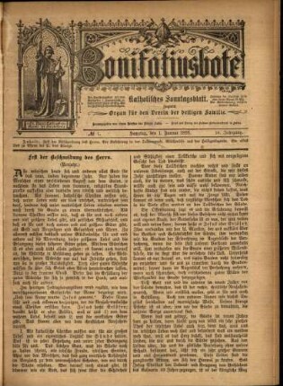 Erste Ausgabe vom Sonntag, den 01. Januar 1899.