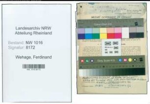 Entnazifizierung Ferdinand Wehage , geb. 05.02.1900 (Gerichtsvollzieher)