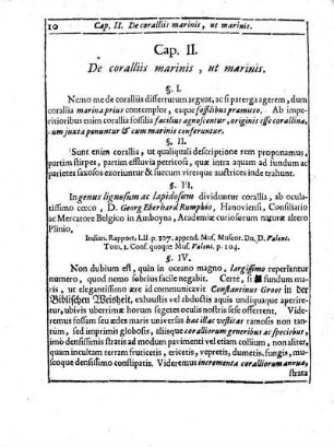 Cap. II. De coraliis marinis, ut marinis