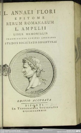 L. Annaei Flori Epitome Rerum Romanarum