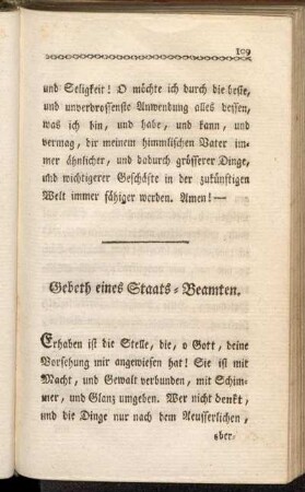 Gebeth eines Staats-Beamten.