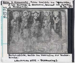 Rom: San Clemente, Vorraum der Unterkirche, Thronender Christus zwischen Erzengeln, den Heiligen Andreas und Clemens, Kyrill und Methodius