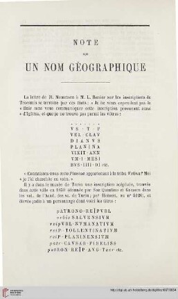 N.S. 16.1867: Note sur un nom géographique