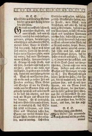 Christliche und freudige Gedanken der gern und fleißig betenden Christen. - Abendsegen eines Christlichen Communicanten.