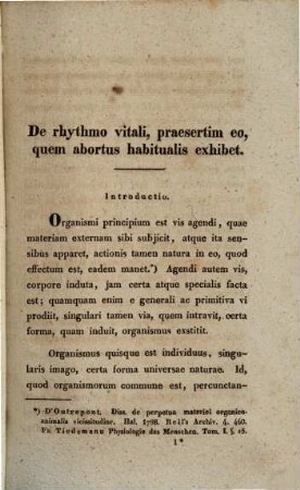 De rhythomo vitali, praesertim eo, quem abortus habitualis exhibet : Diss. inaug.