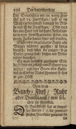Von dem Bauch-Fluß/ Ruhr oder Durchlauff/ wie solcher zu stopffen.