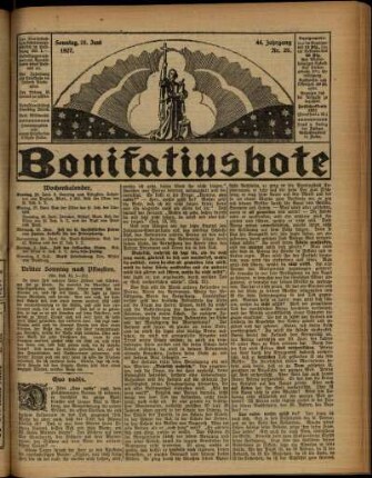 Erste Ausgabe vom Sonntag, den 26. Juni 1927.