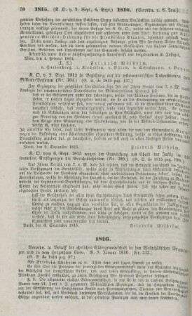 1816 bis 1825