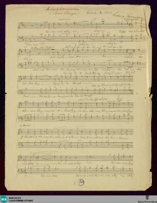 Arbeitskameraden - Mus. Hs. 1334 : Coro maschile; D
