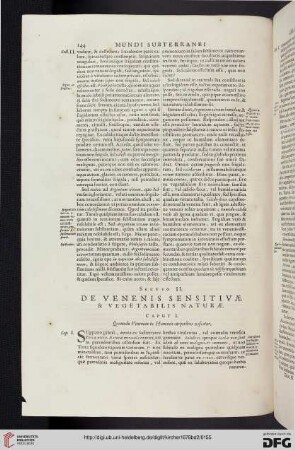 Sectio II: De venenis sensitivae & vegetabilis naturae