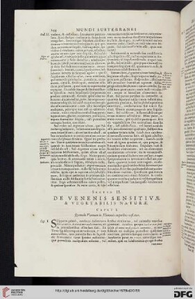 Sectio II: De venenis sensitivae & vegetabilis naturae