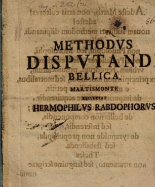 Methodus disputandi bellica