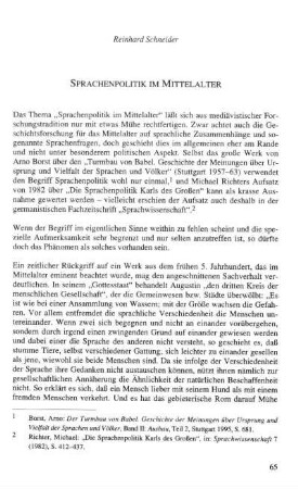Sprachenpolitik im Mittelalter