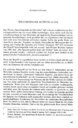 Sprachenpolitik im Mittelalter